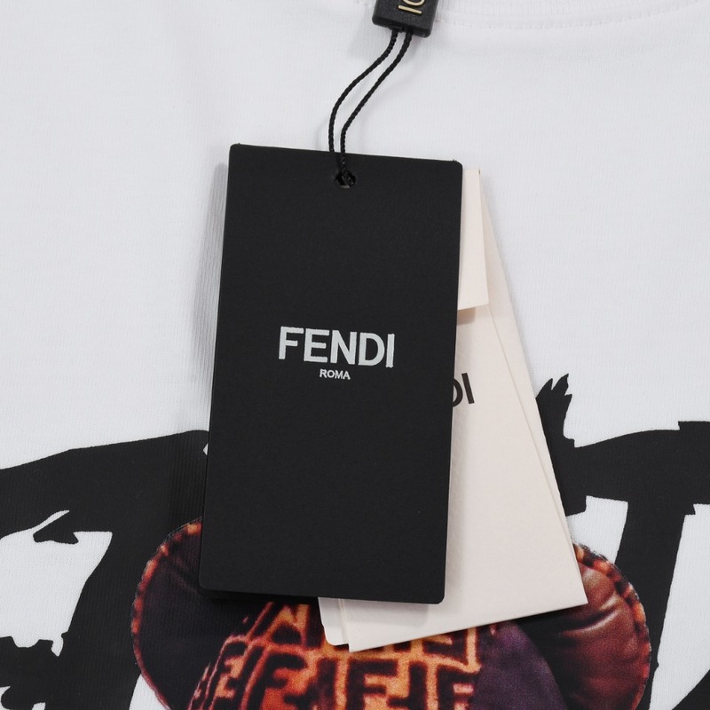 Футболка Fendi Branded Bear Image "White" фото № 2