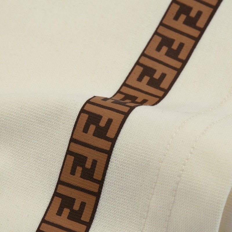 Футболка Fendi With Brand Patterns On The Sleeve "Cream" фото № 8