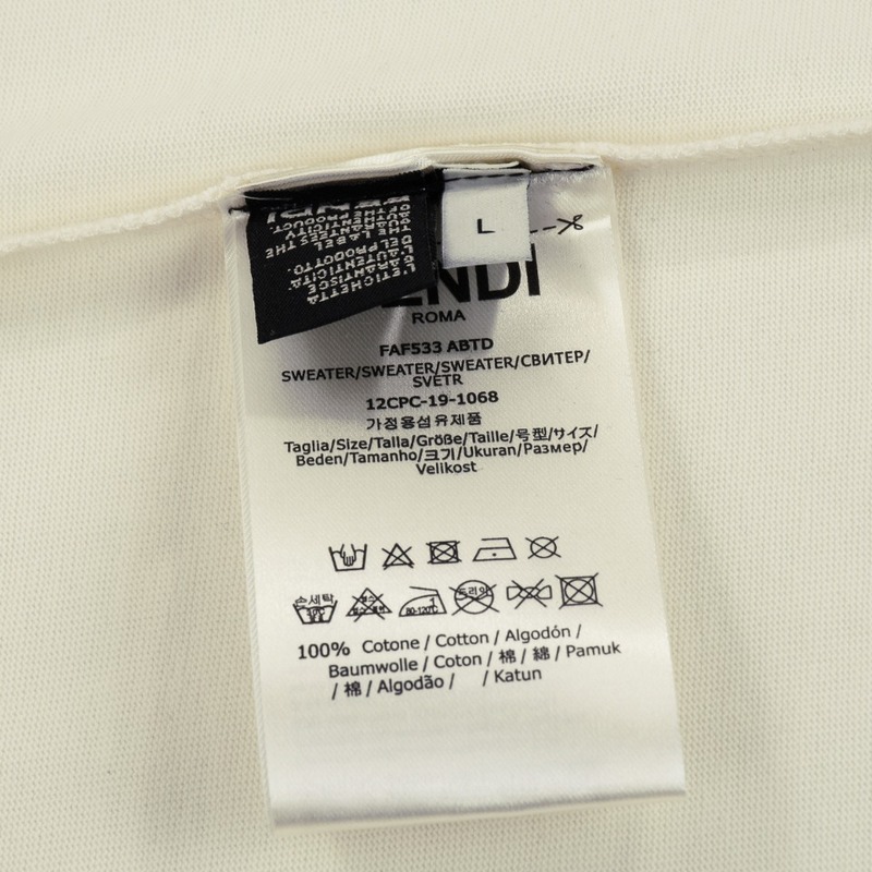 Футболка Fendi With Brand Patterns On The Sleeve "Cream" фото № 7