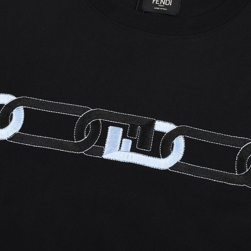 Футболка Fendi Chain "Black" фото № 3