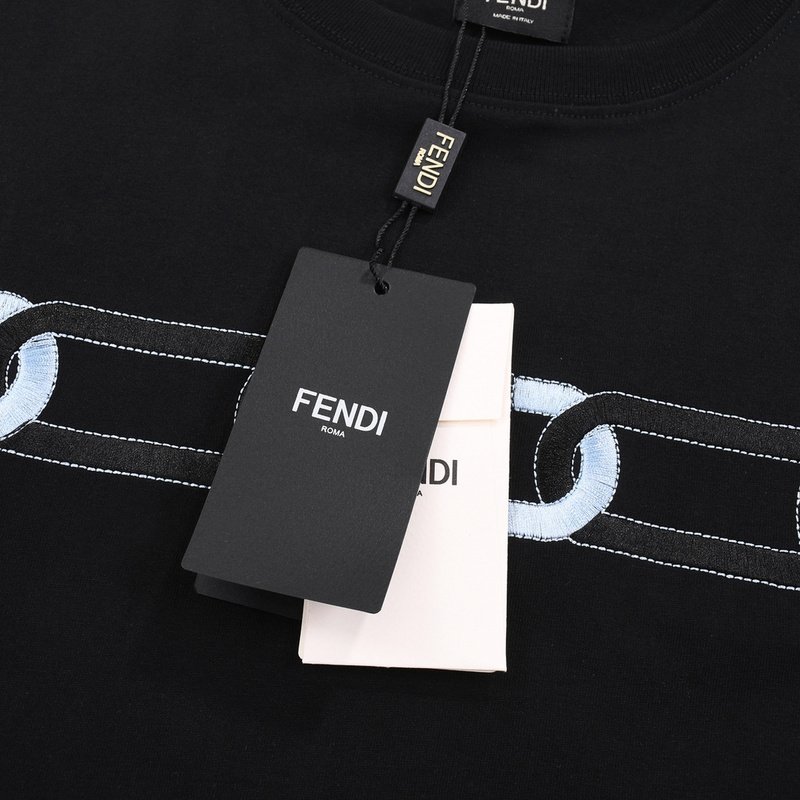 Футболка Fendi Chain "Black" фото № 8