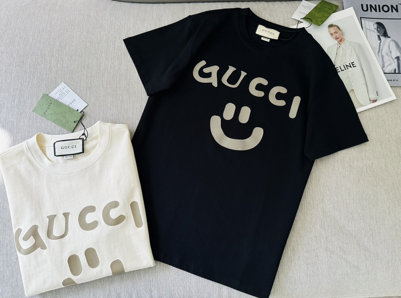 Футболка Gucci Logo And Smile "Black" фото № 4