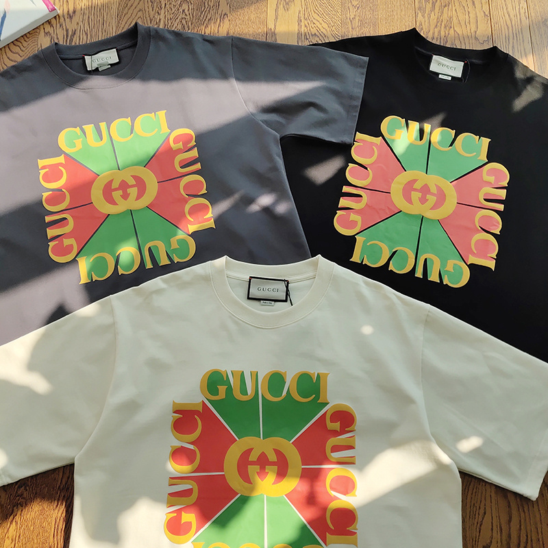 Футболка Gucci Logo With Rays "Black" фото № 3