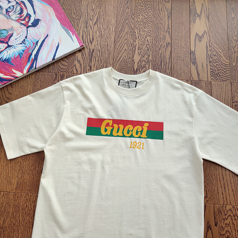 Футболка Gucci Two Stripes Of Color And Logo "White" фото № 3