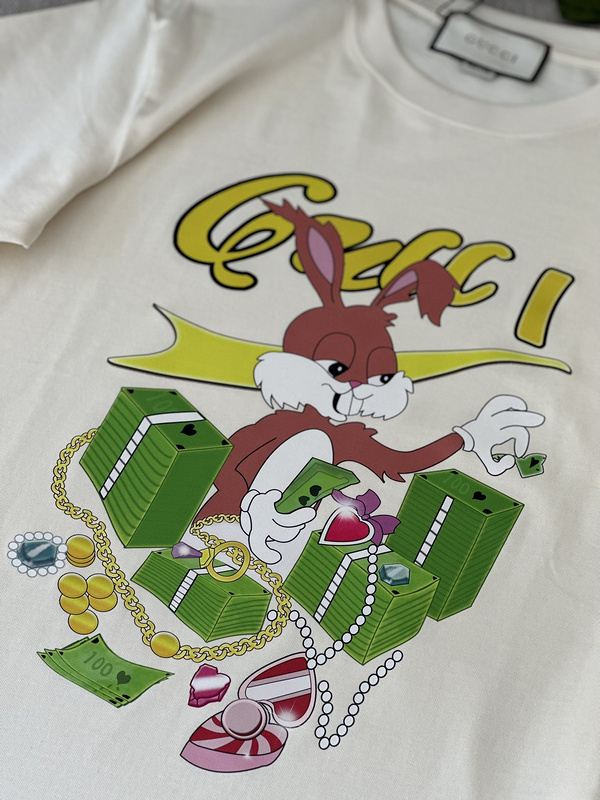 Футболка Gucci Happiness Is In Money "Cream" фото № 3