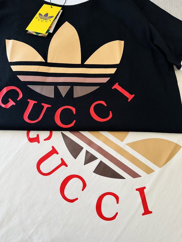 Футболка Gucci X Adidas With Gradient Logo "Black" фото № 3