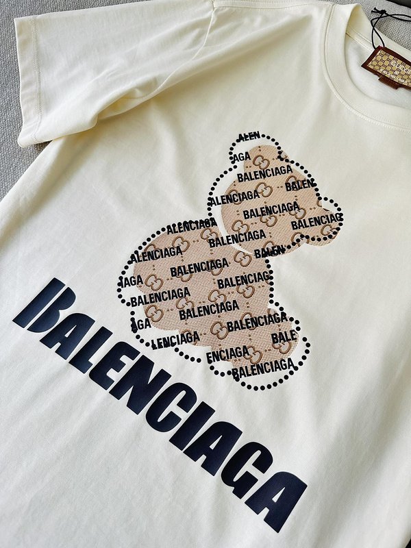 Футболка Gucci X Balenciaga Bear Print GG "Cream" фото № 2