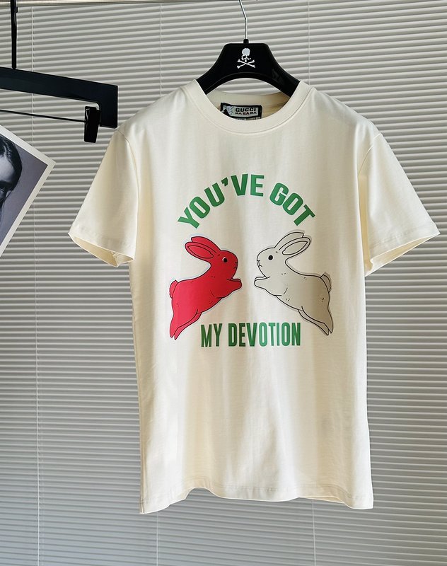 Футболка Gucci My Devotion Logo "Cream" фото № 3