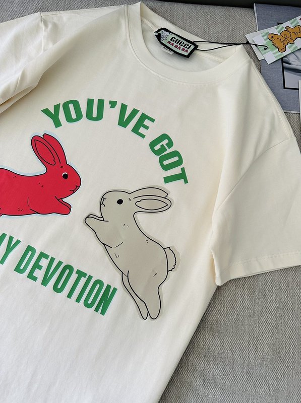 Футболка Gucci My Devotion Logo "Cream" фото № 5