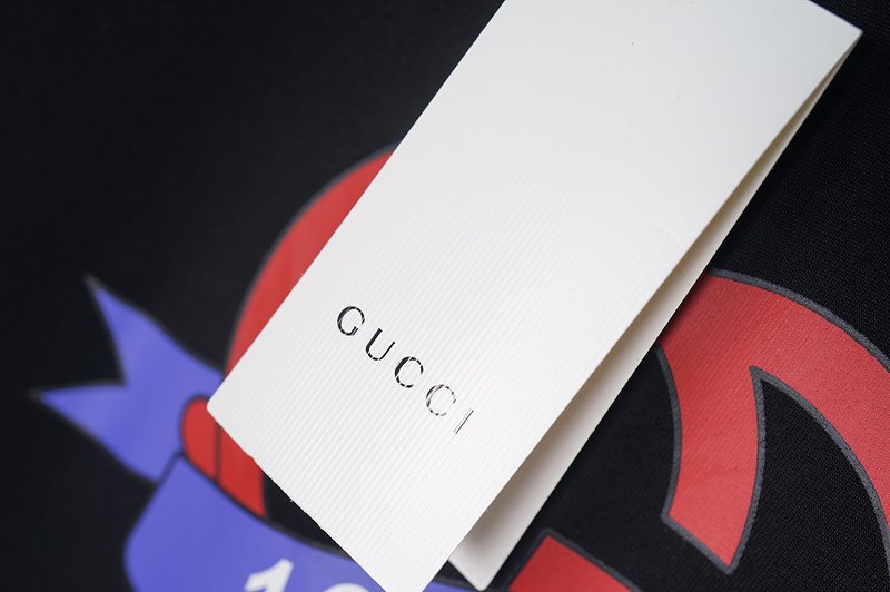 Футболка Gucci Red Logo With Ribbon "Black" фото № 3