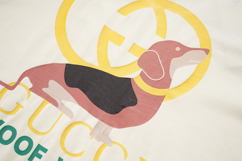 Футболка Gucci Dachshund Print "Cream" фото № 3