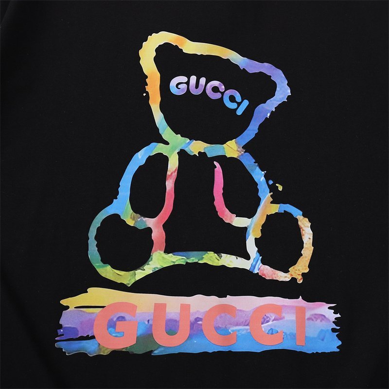 Футболка Gucci Colorful Bear Symbol Front "Black" фото № 6