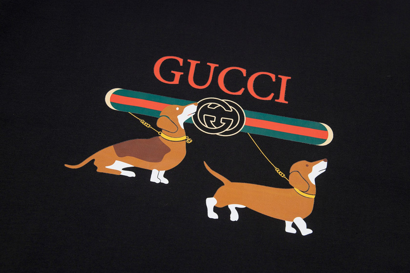 Футболка Gucci Two Dogs "Black" фото № 3
