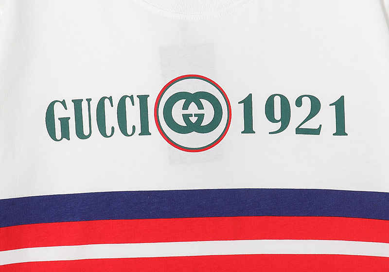Футболка Gucci With Stripes 1921 "White" фото № 7