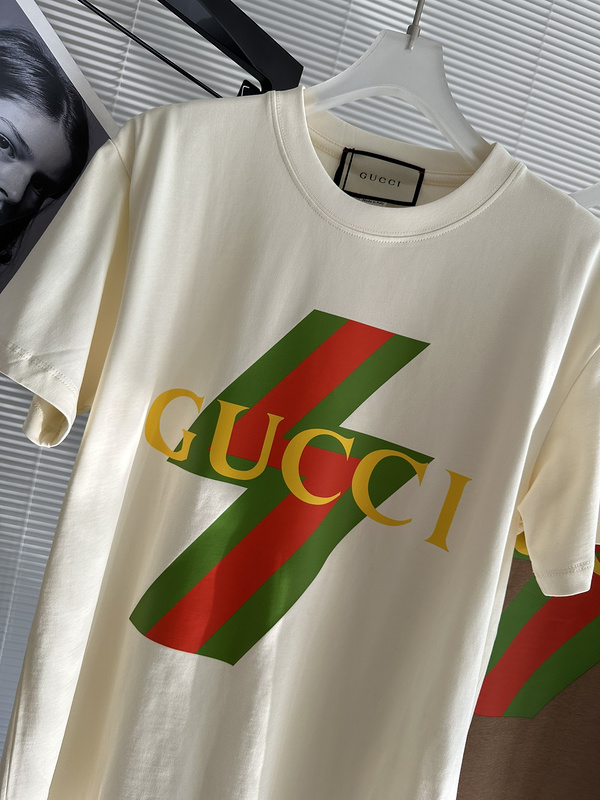 Футболка Gucci New Collection With Logo "White" фото № 4