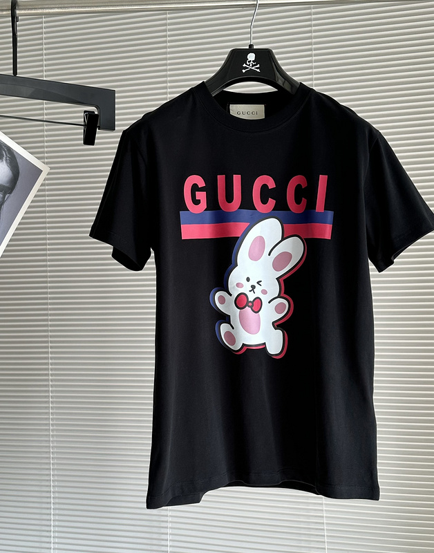 Футболка Gucci Cute Bunny Print "Black" фото № 3