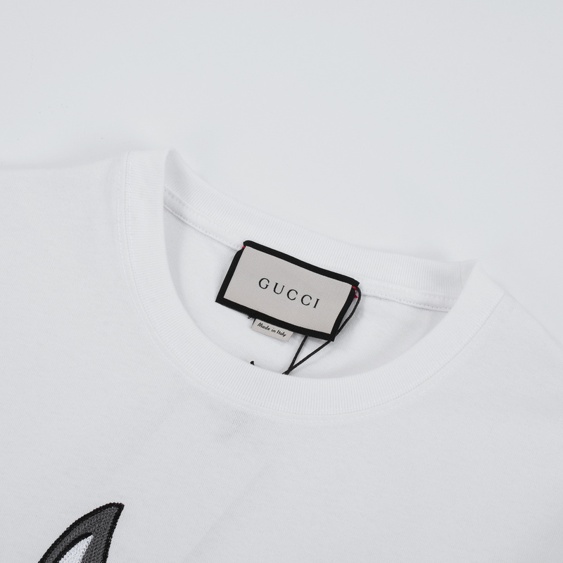 Футболка Gucci Embroidered Hare Print "White" фото № 6