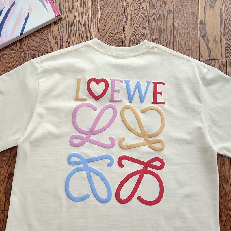 Футболка Loewe Cotton With Color Logo "White" фото № 5