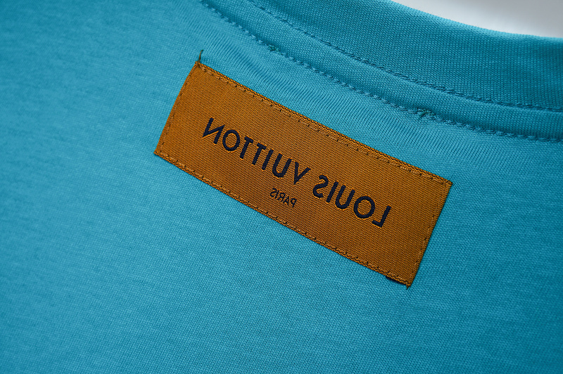 Футболка Louis Vuitton Logo Made Of Stripes "Blue/Turquoise" фото № 3