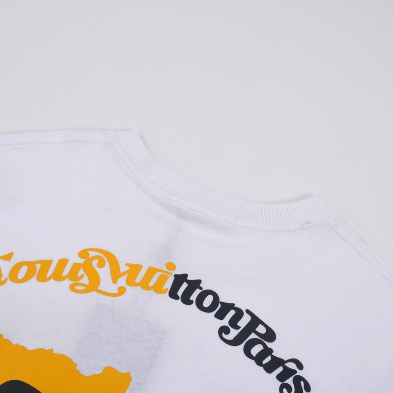 Футболка Louis Vuitton With Yellow And Black Logo "White" фото № 6