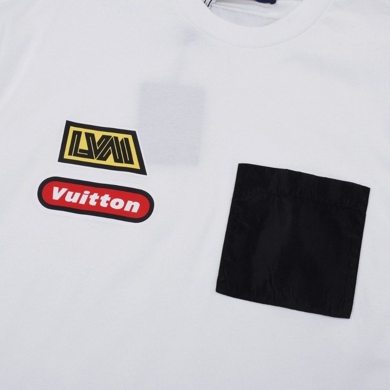 Футболка Louis Vuitton With Black Pocket And Logo "White" фото № 4