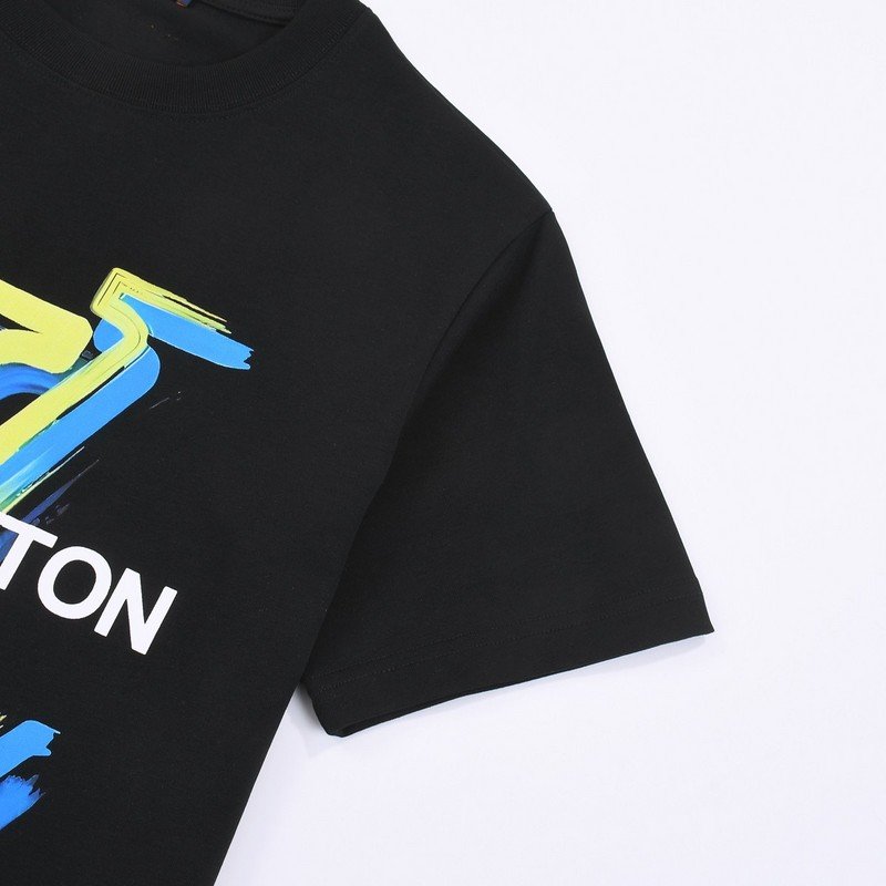 Футболка Louis Vuitton With Yellow-Blue Logo "Black" фото № 5