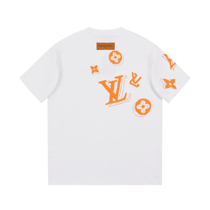 Футболка Louis Vuitton With An Orange Logo With People Hanging From It "White" фото № 7