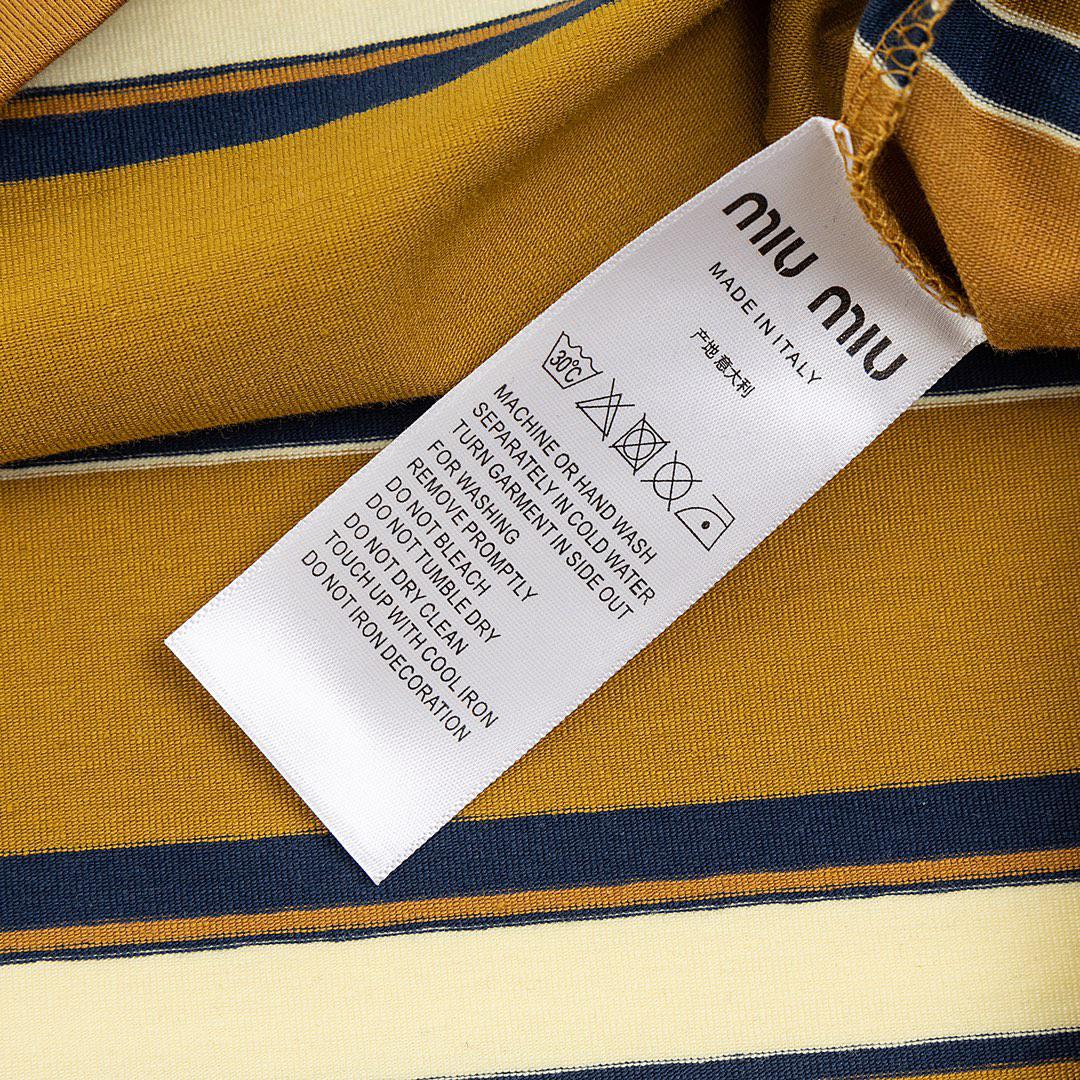 Футболка Miu Miu Bee Stripes "Brown" фото № 3
