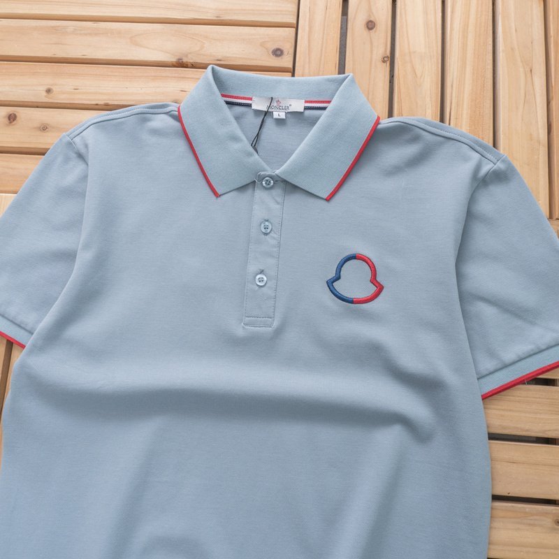 Поло Moncler Edge Decorated By Red Stripe "Blue" фото № 2