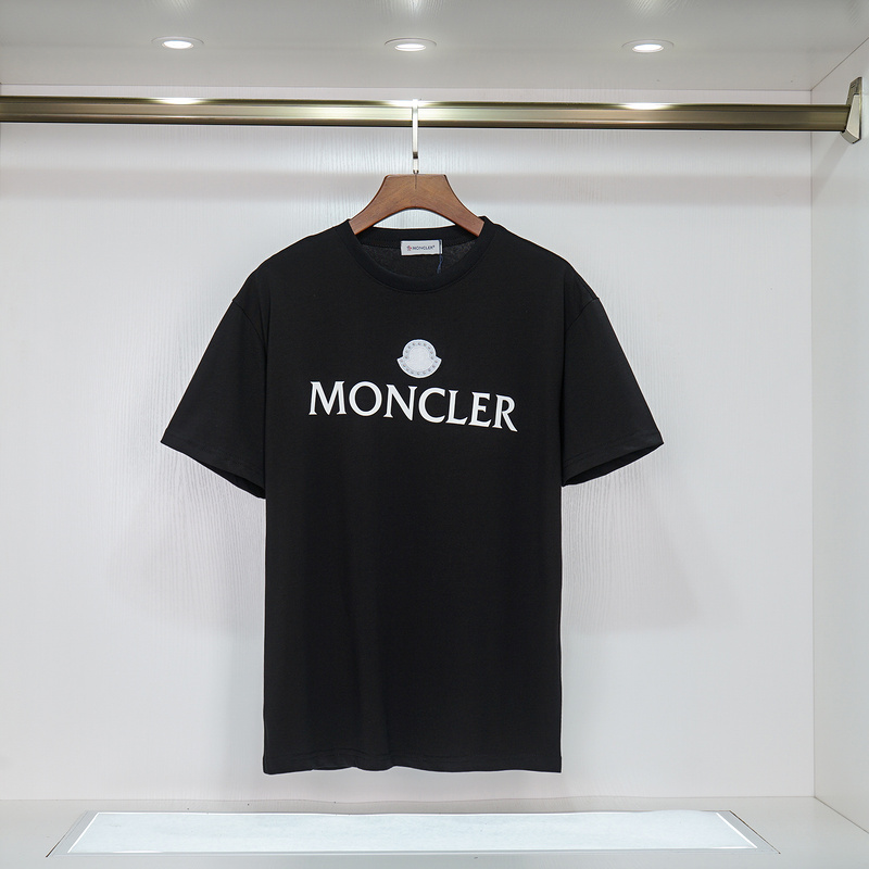 Футболка Moncler Brand Logo With Rhinestones "Black" фото № 3