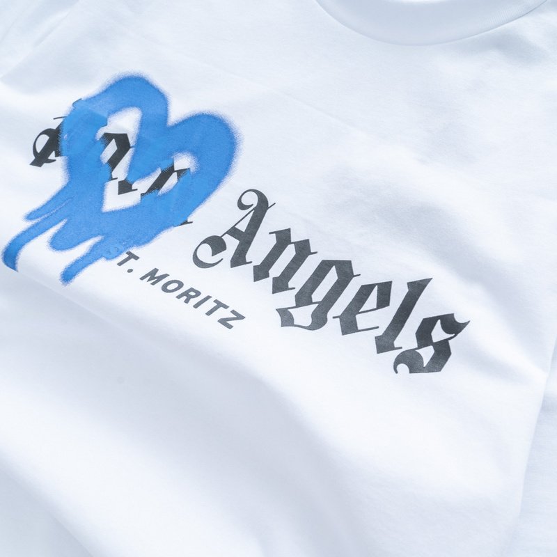 Футболка Palm Angels In My Heart "White/Blue" фото № 3