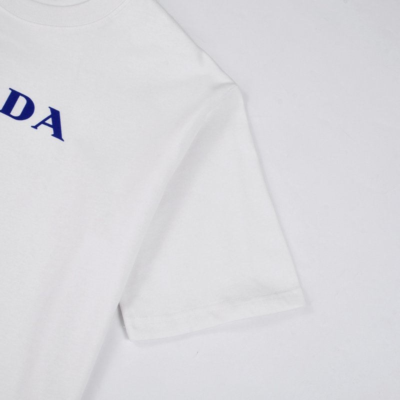Футболка Prada Blue Brand Logo Text "White" фото № 5