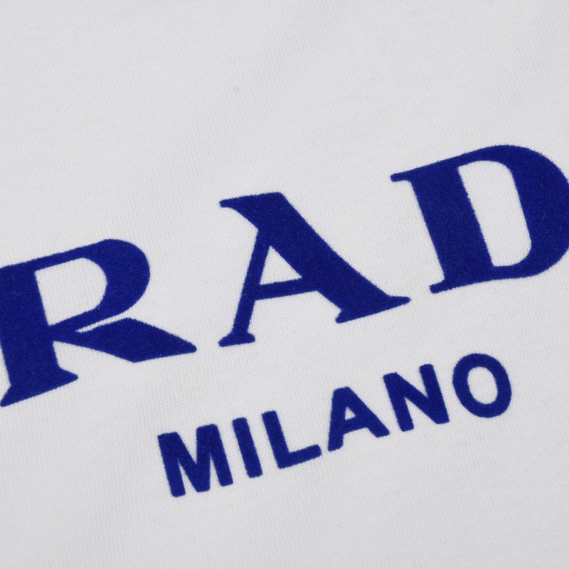 Футболка Prada Blue Brand Logo Text "White" фото № 4