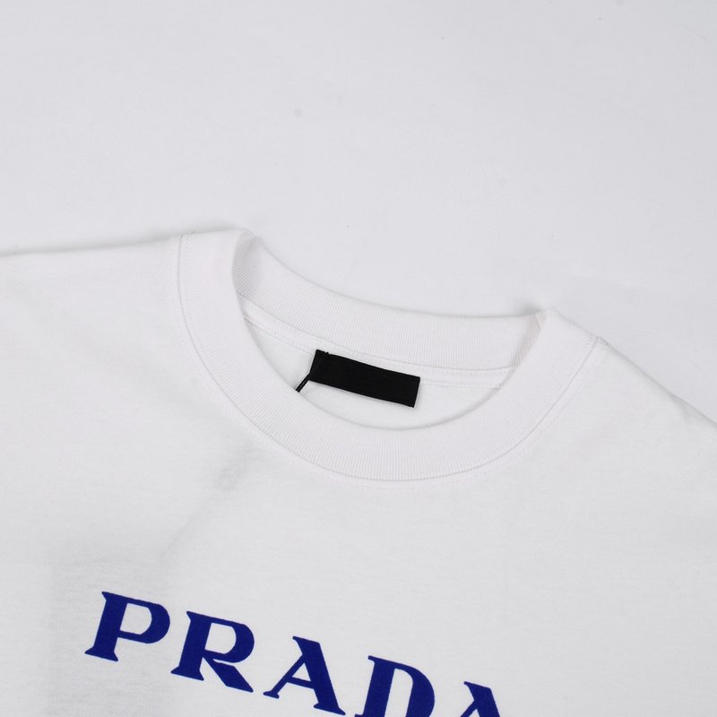 Футболка Prada Blue Brand Logo Text "White" фото № 2