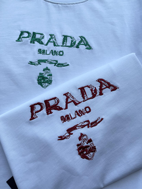 Футболка Prada Text Print "White, Red" фото № 2