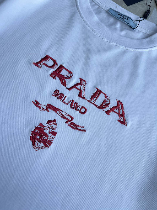 Футболка Prada Text Print "White, Red" фото № 3