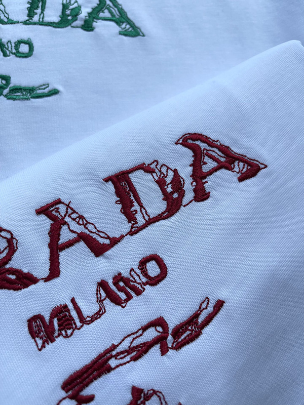 Футболка Prada Text Print "White, Red" фото № 4