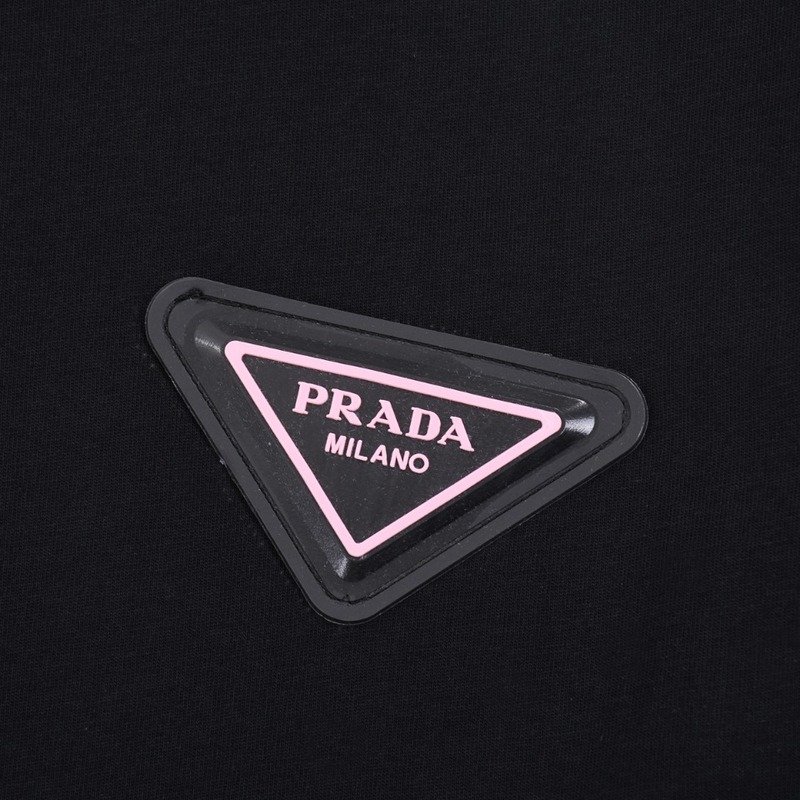 Футболка Prada Emblem With Pink Element "Black" фото № 7