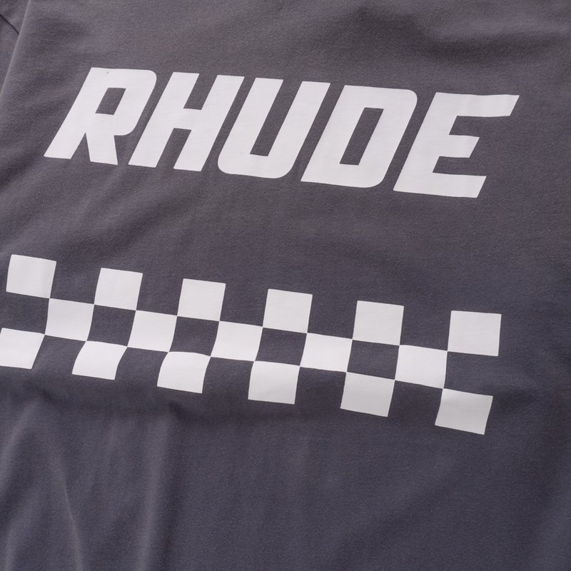 Футболка Rhude Race Flag "Gray" фото № 7