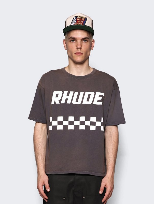 Футболка Rhude Race Flag "Gray" фото № 9