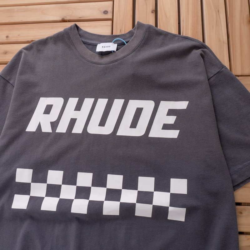 Футболка Rhude Race Flag "Gray" фото № 5