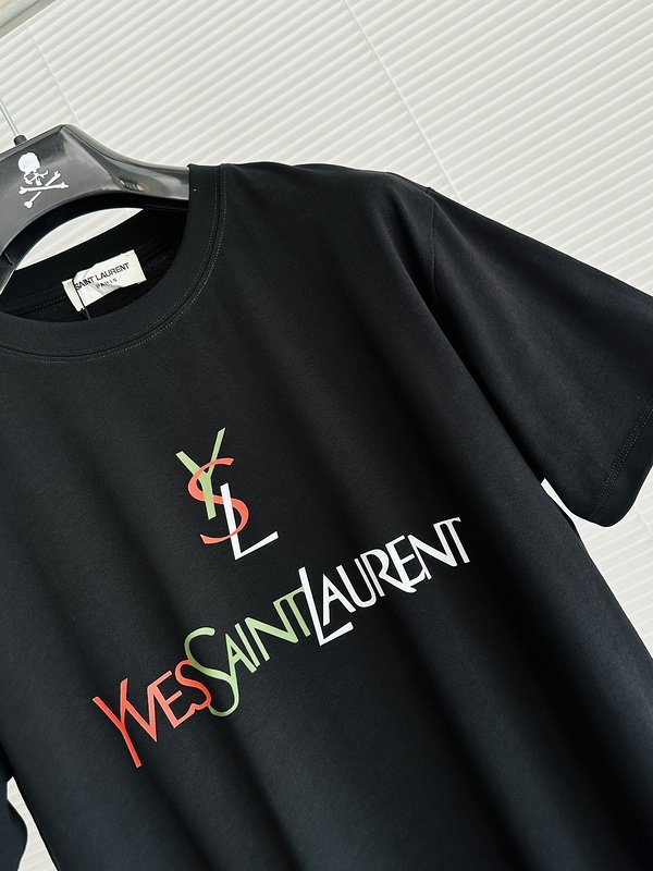 Футболка Saint Laurent With Logotype "Black" фото № 3