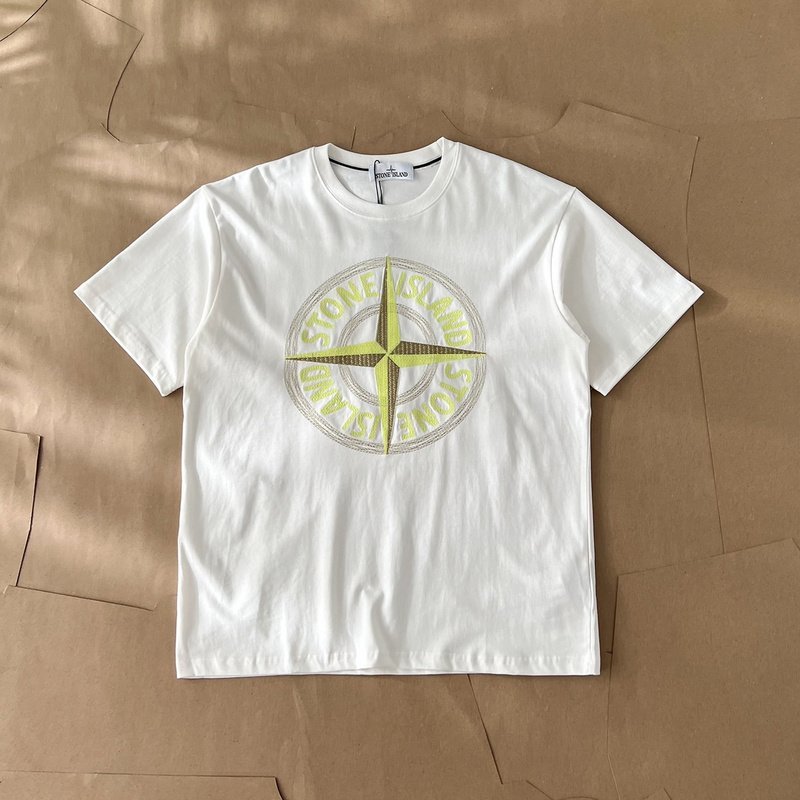 Футболка Stone Island Brand Logo - Thread Embroidery "White" фото № 5