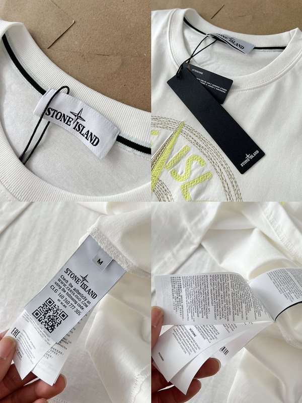Футболка Stone Island Brand Logo - Thread Embroidery "White" фото № 6
