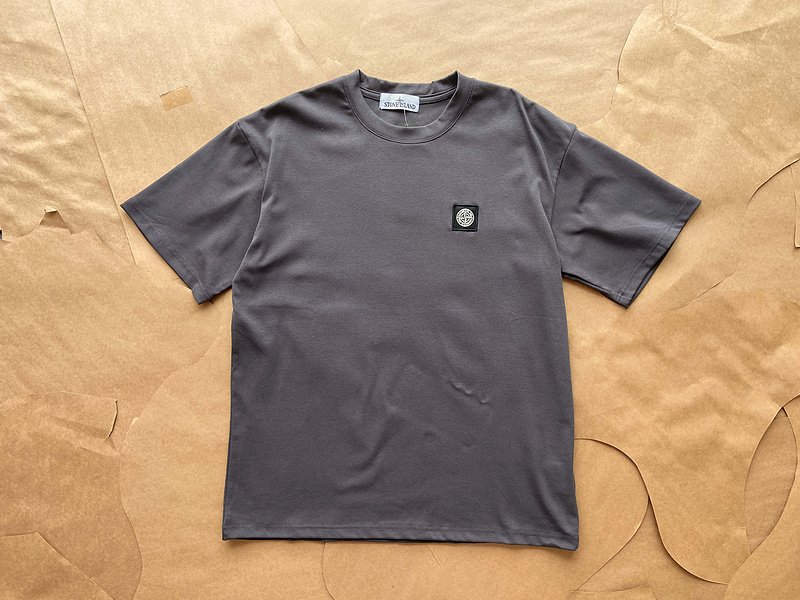 Футболка Stone Island With Black Logo "Gray" фото № 2