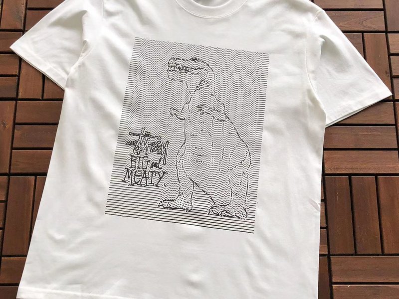 Футболка Stussy Dinosaur Made Of Lines "White" фото № 2