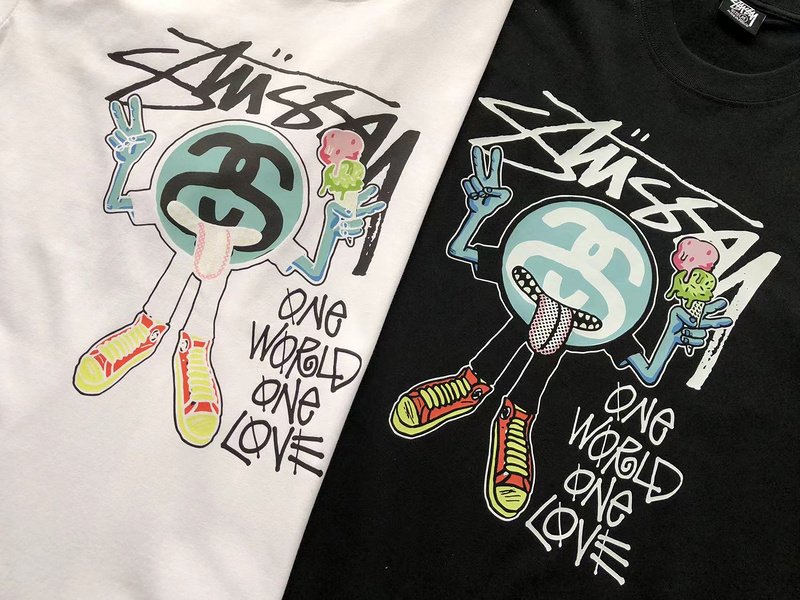 Футболка Stussy Figure With Inscription One World One Love "Black" фото № 7