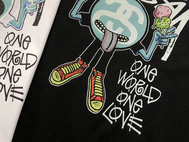 Футболка Stussy Figure With Inscription One World One Love "Black" фото № 5
