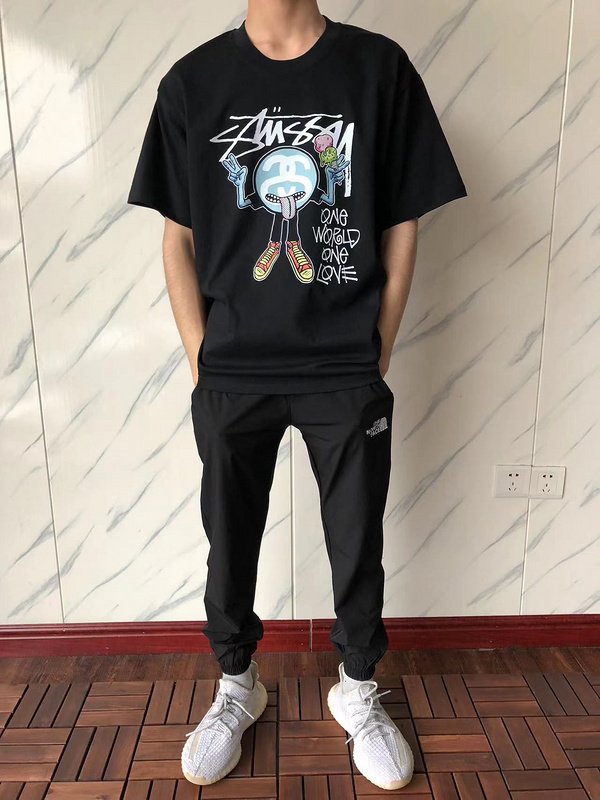 Футболка Stussy Figure With Inscription One World One Love "Black" фото № 8