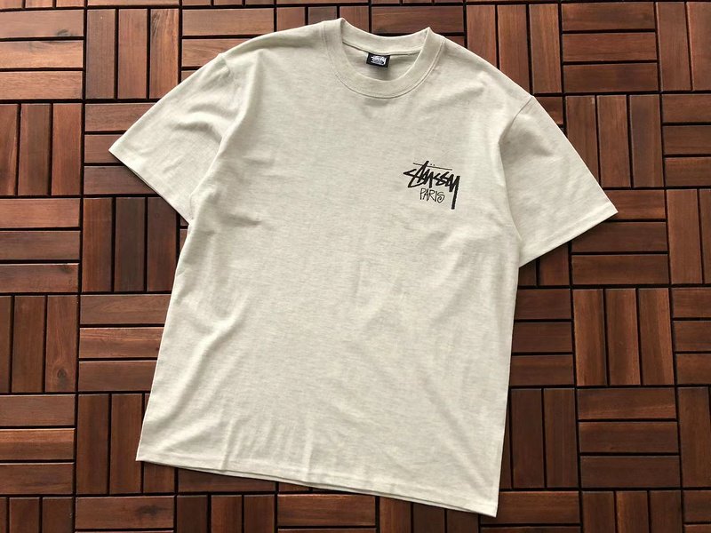 Футболка Stussy Inscription Paris "Beige" фото № 2